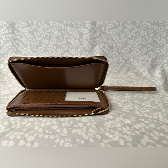 Coach Long Zip Around Wallet In Signature Canvas Im/Khaki Saddle 2 No. C4452 - Picture 3 of 5